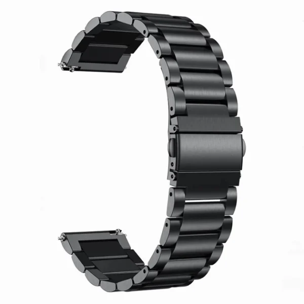Чорний металевий ремінець Solid Steel A000116-3 18 мм вид спереду