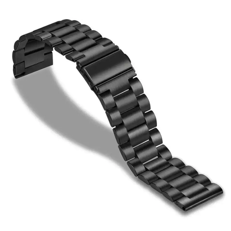 Фактура нержавіючої сталі чорного ремінця Solid Steel