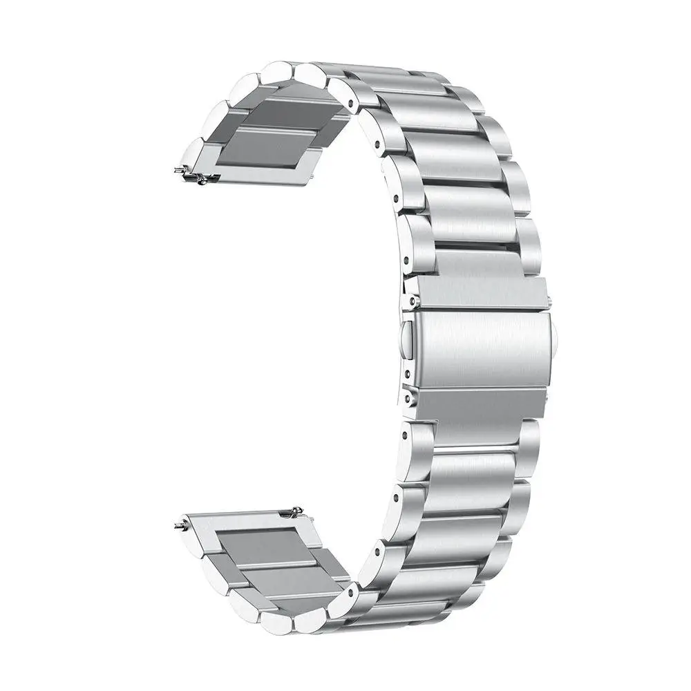 Сріблястий ремінець Solid Steel 22 мм з нержавіючої сталі вид спереду