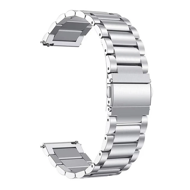 Металевий ремінець Solid Steel 22 мм сріблястого кольору під кутом