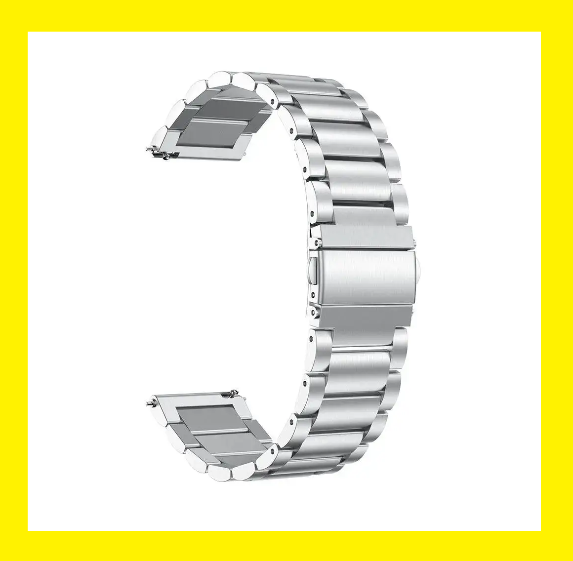 Сріблястий ремінець Solid Steel 18 мм у розгорнутому вигляді