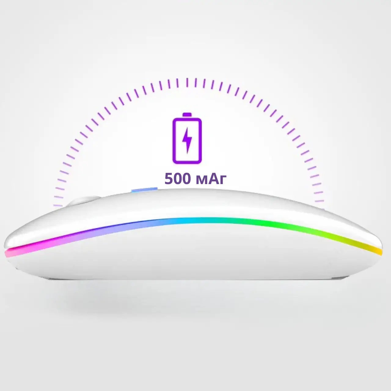 Роз'єм USB Type-C на передній частині білої миші Yellow Square