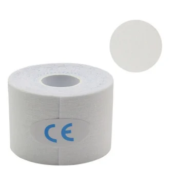 White Yellow Square kinesiology tape, 5 cm by 5 m, that stays on for up to 5 days through training and sweat