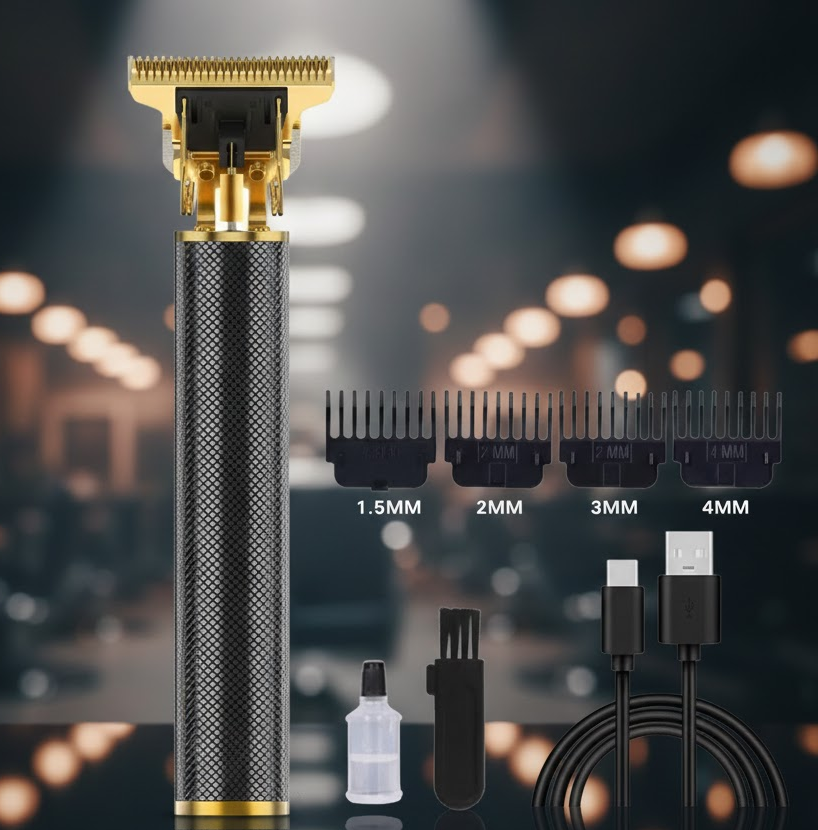 Матовий корпус тримера Vintage Т9 Black Edition з нержавіючої сталі збоку