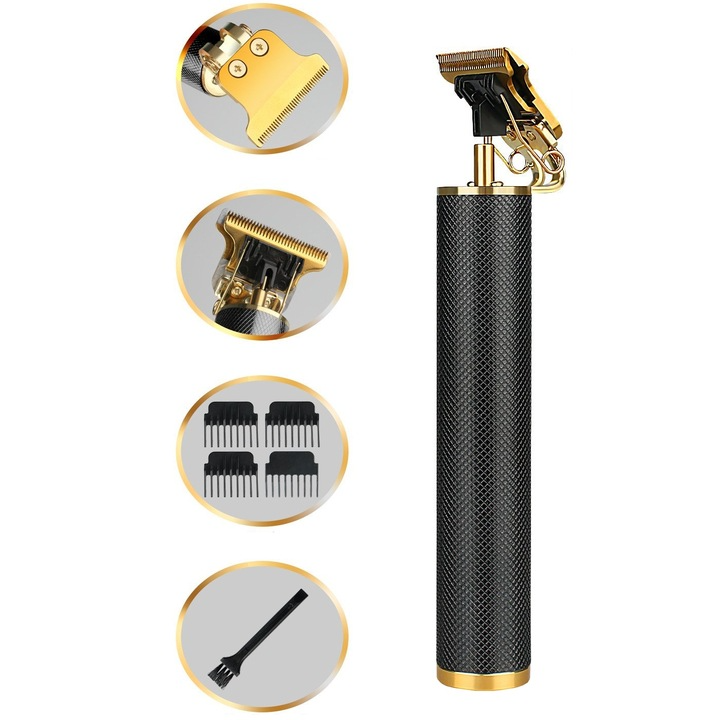 Тример Vintage Т9 Black Edition у руці під час окантовки бороди