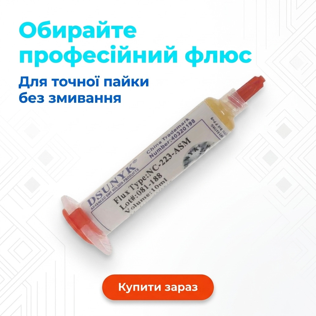 Упаковка флюс-гелю DSUNYK NC-223-ASM, лицьовий бік