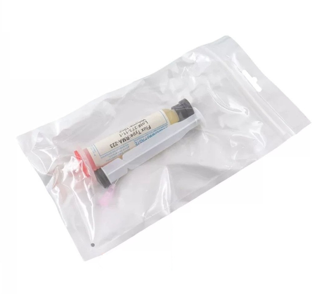 Флюс-паста Yellow Square RMA-223-UV 10 мл зі штовхачем, загальний вигляд