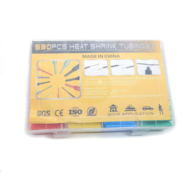 Різнокольорові термозбіжні трубки з поліолефіну крупним планом