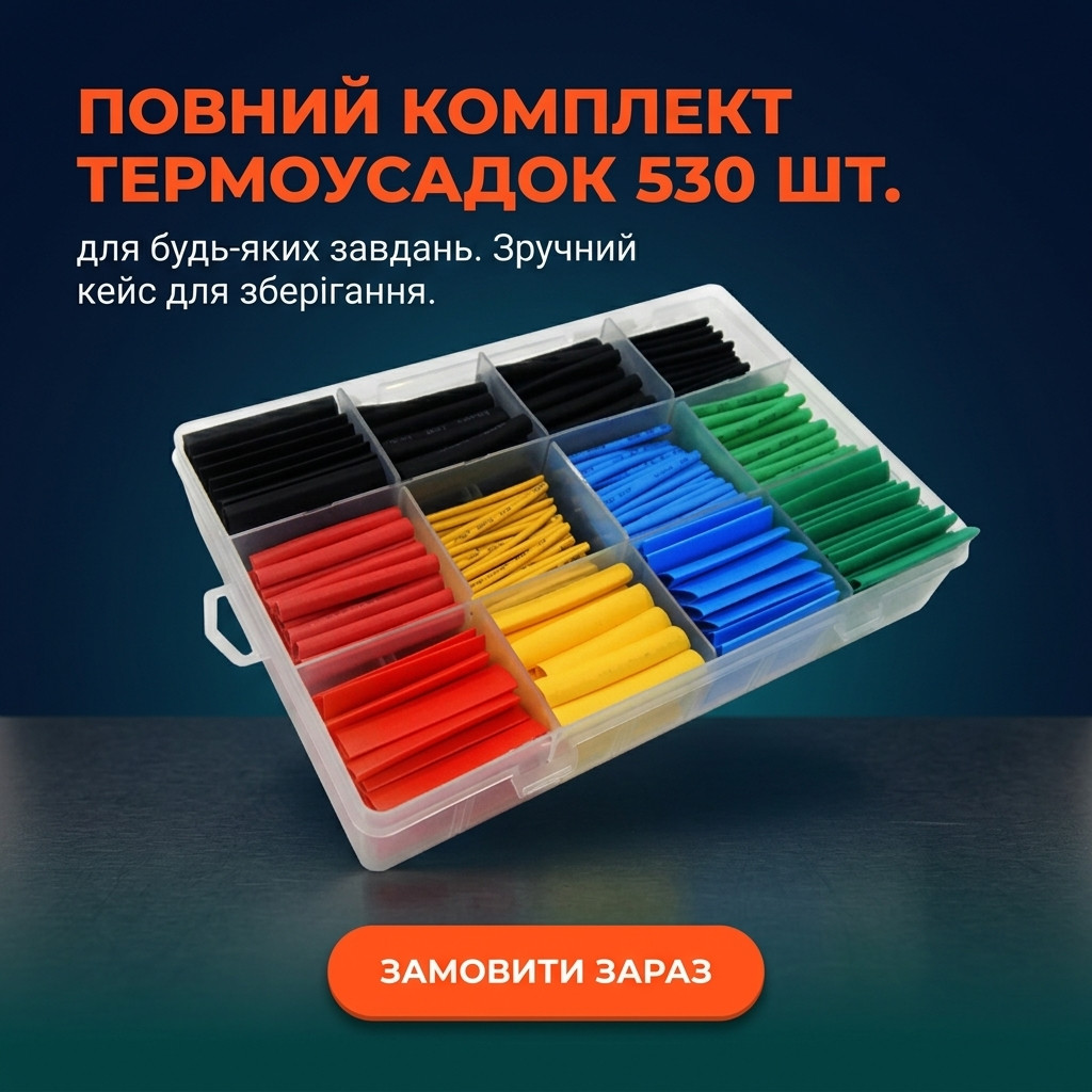 Закритий пластиковий кейс набору термоусадки ArduinoKit на 530 шт
