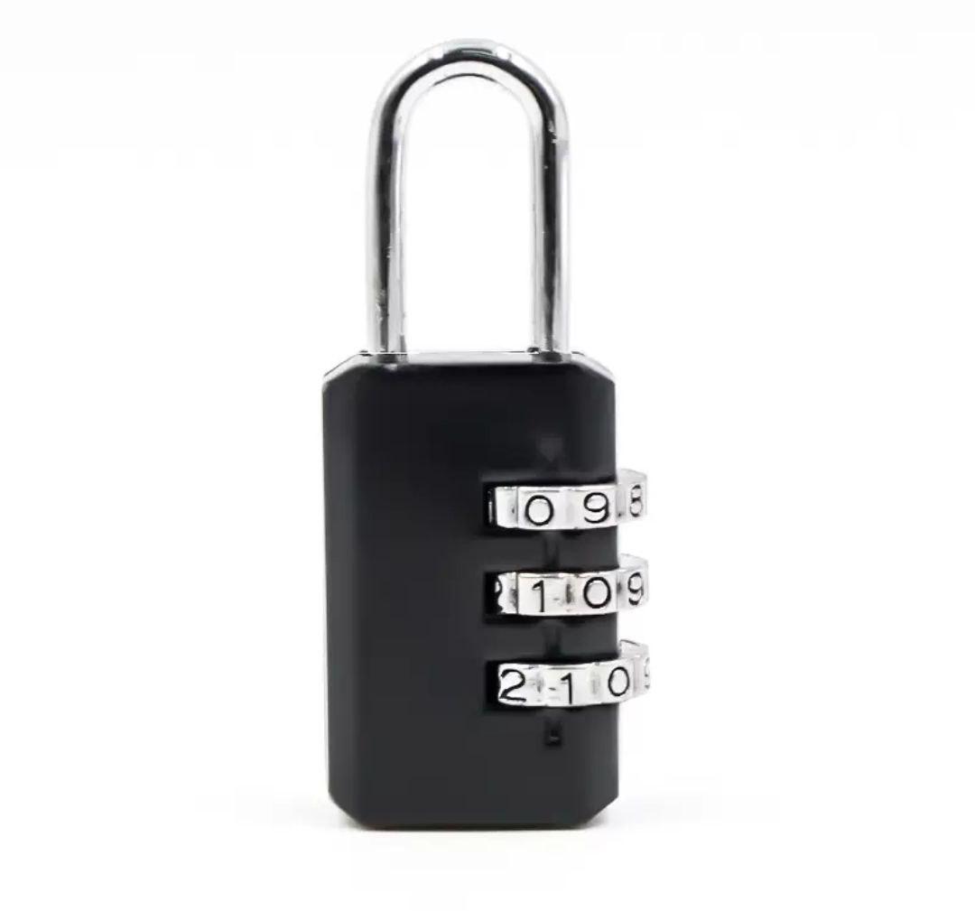 Кодовий навісний міні-замок Yellow Square у чорному матовому покритті, загальний вигляд