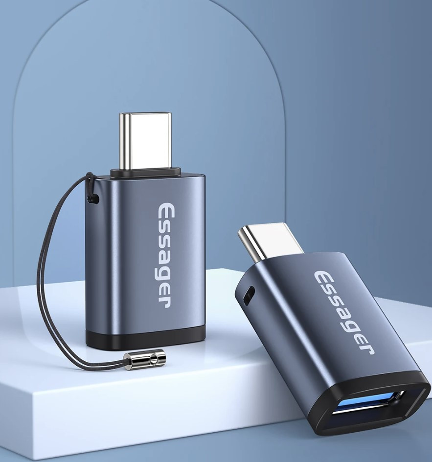 Перехідник Essager OTG USB 3.0 з обох боків — два роз'єми поруч