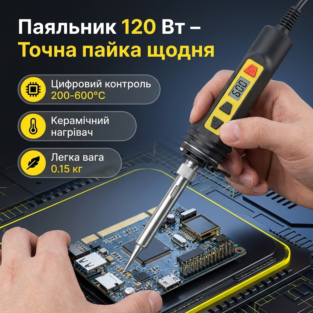 Паяльник 120 Вт на підставці, вигляд збоку