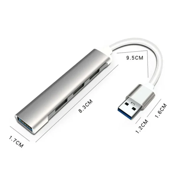 USB-хаб Andowl Q-HU1BX1, загальний вигляд корпусу з кабелем і штекером USB-A