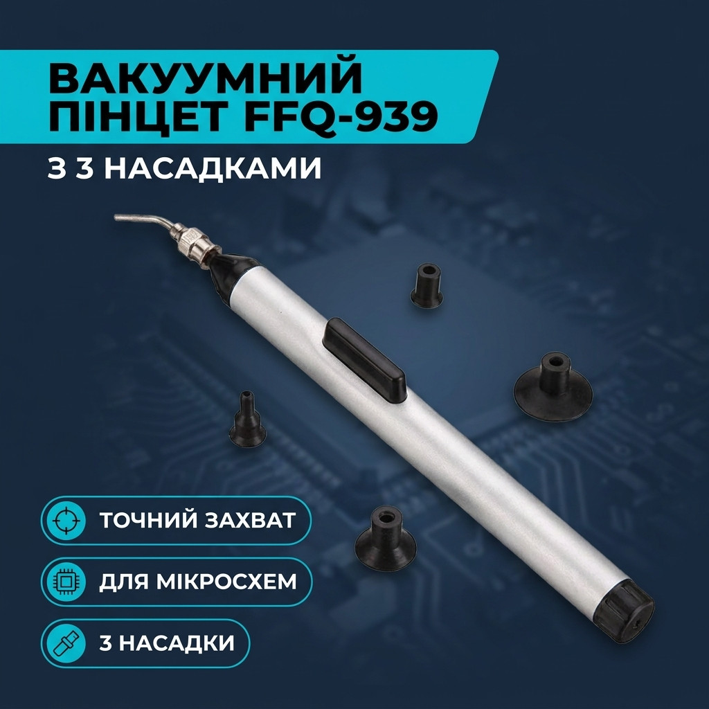 Вигнута голка вакуумного пінцета крупним планом